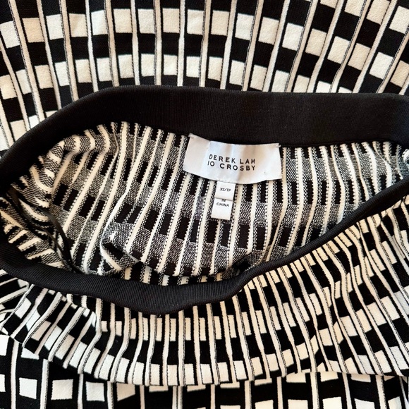 Derek Lam 10 Crosby Pleated Midi Skirt Black White Size XS - Picture 4 of 5